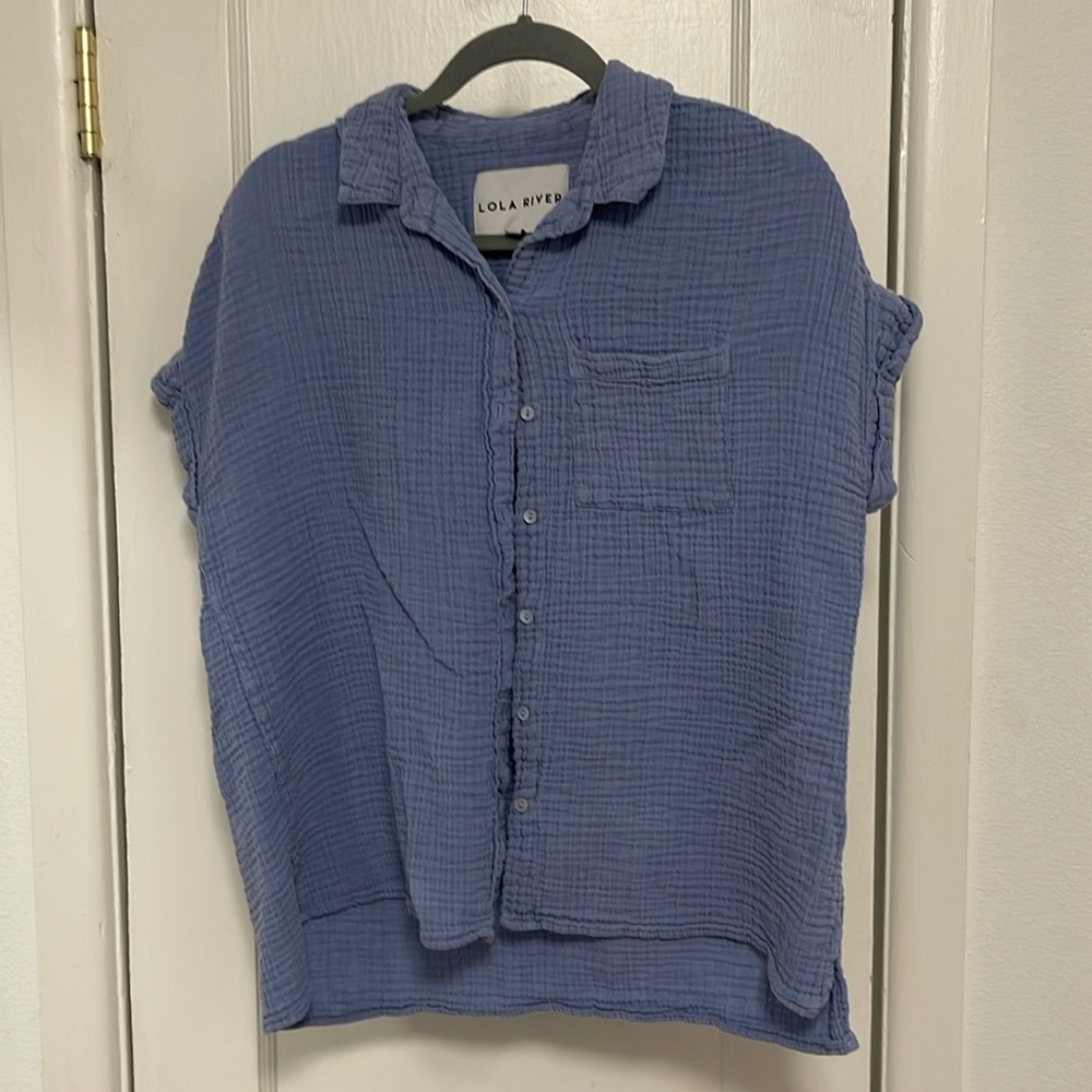 Lola River women’s short sleeve button down shirt